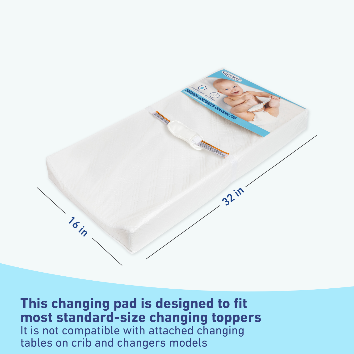 Changing pad with dimensions