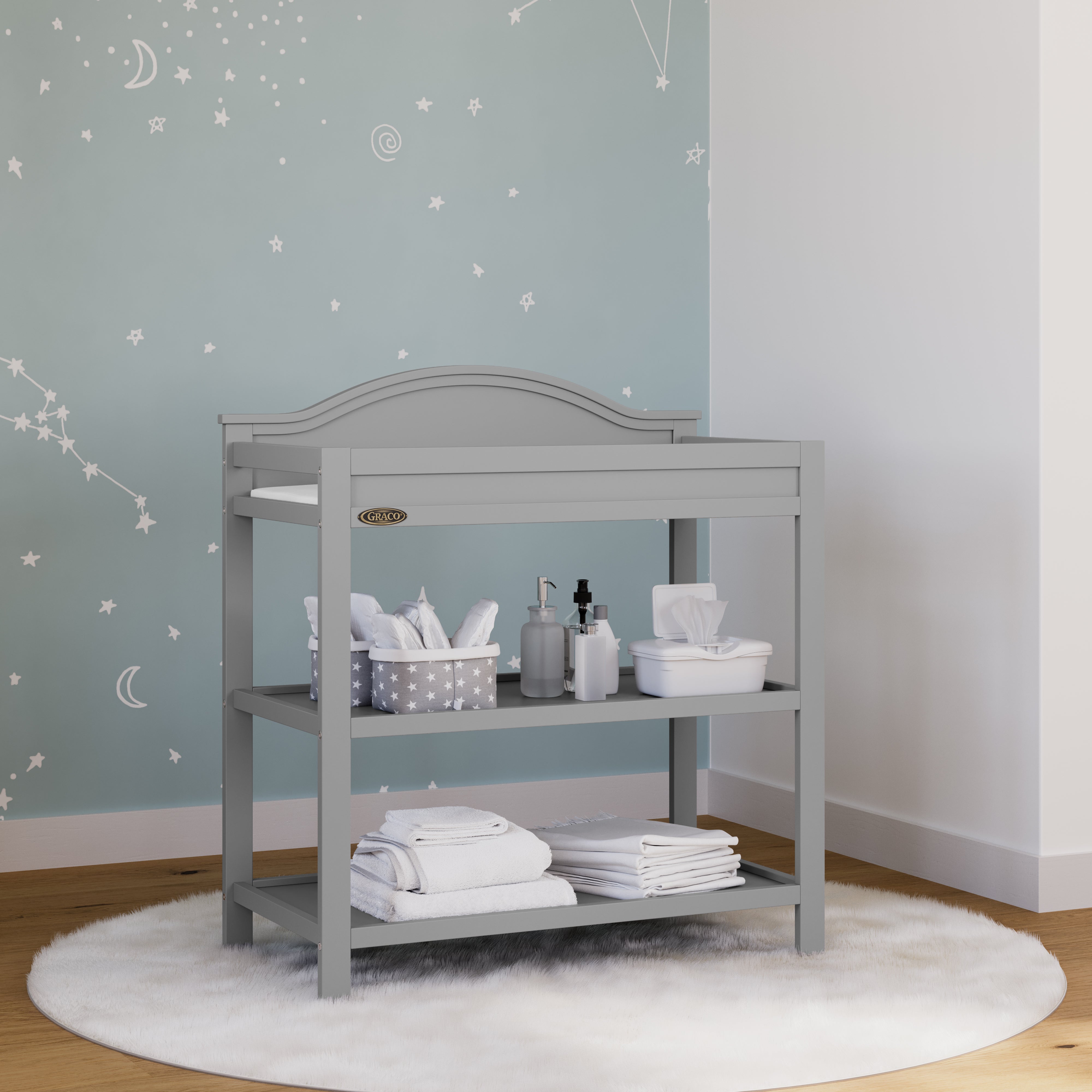 Graco grey changing table sale