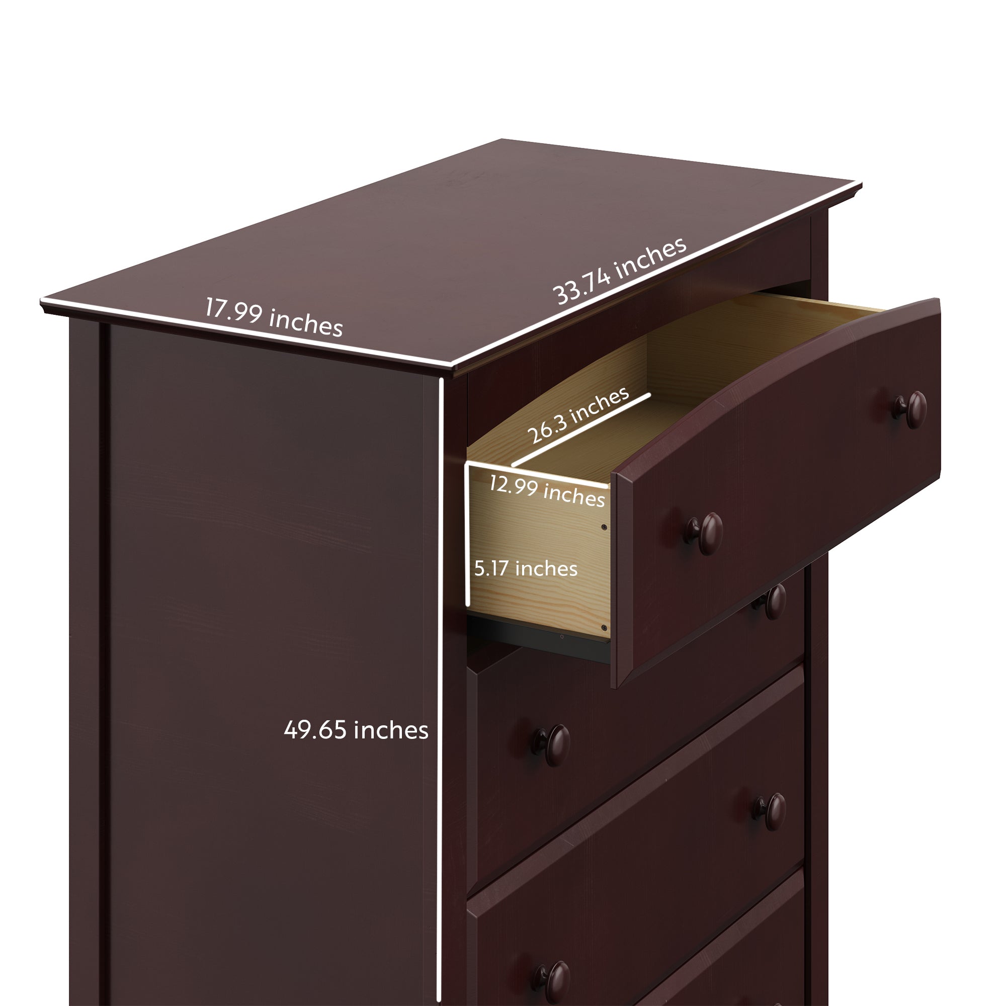 Storkcraft kenton 5 drawer outlet universal dresser espresso