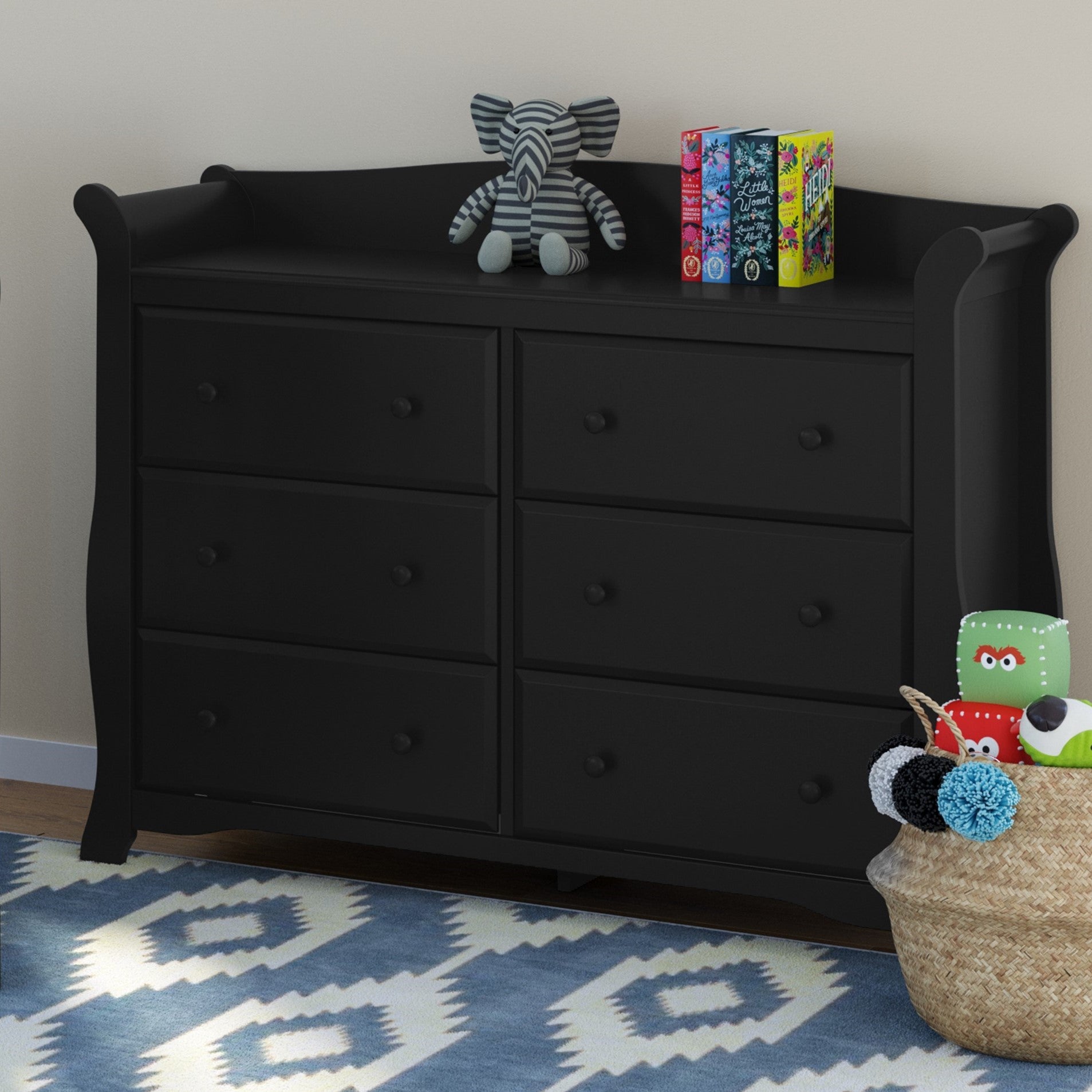 Storkcraft black dresser deals