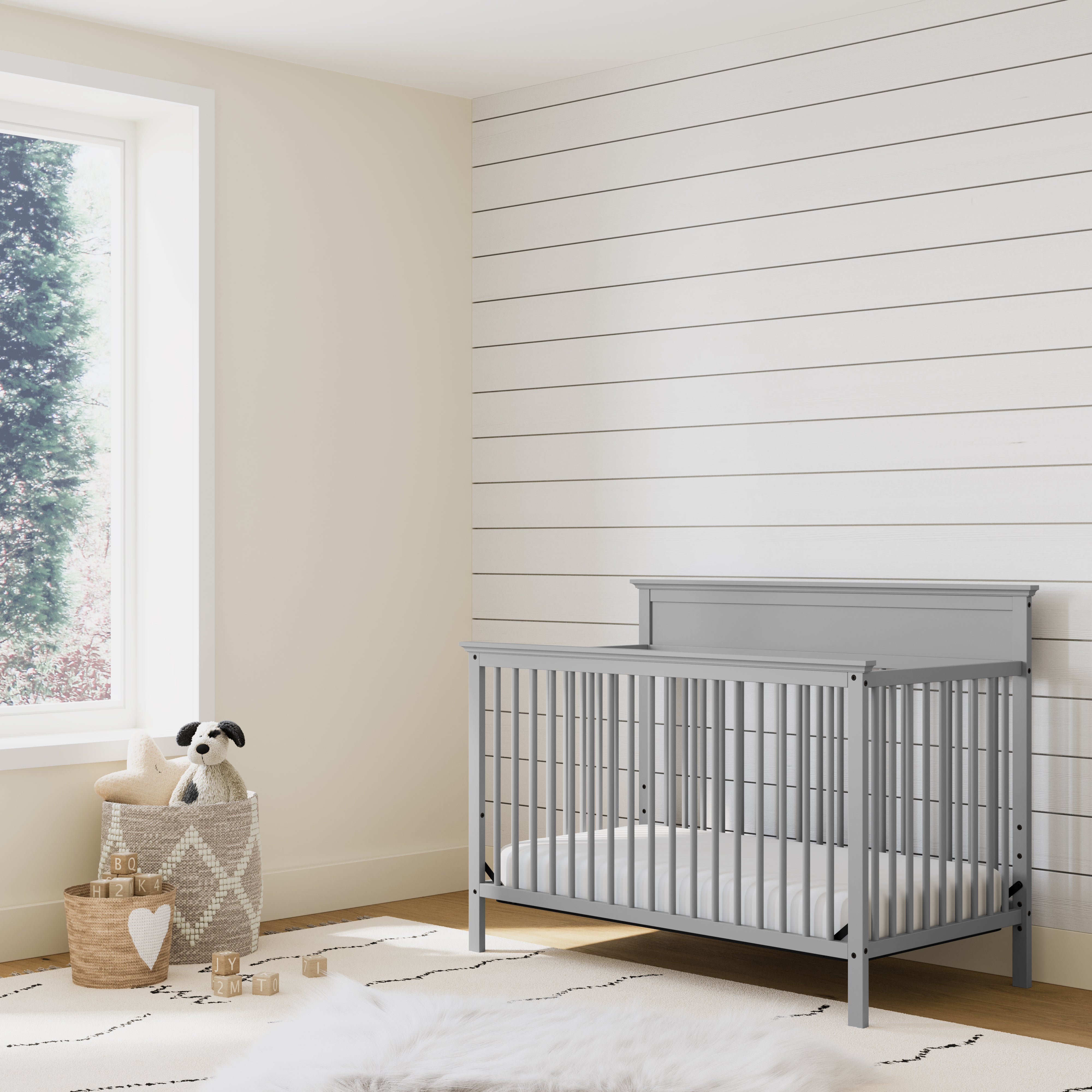 Gray crib shop and dresser