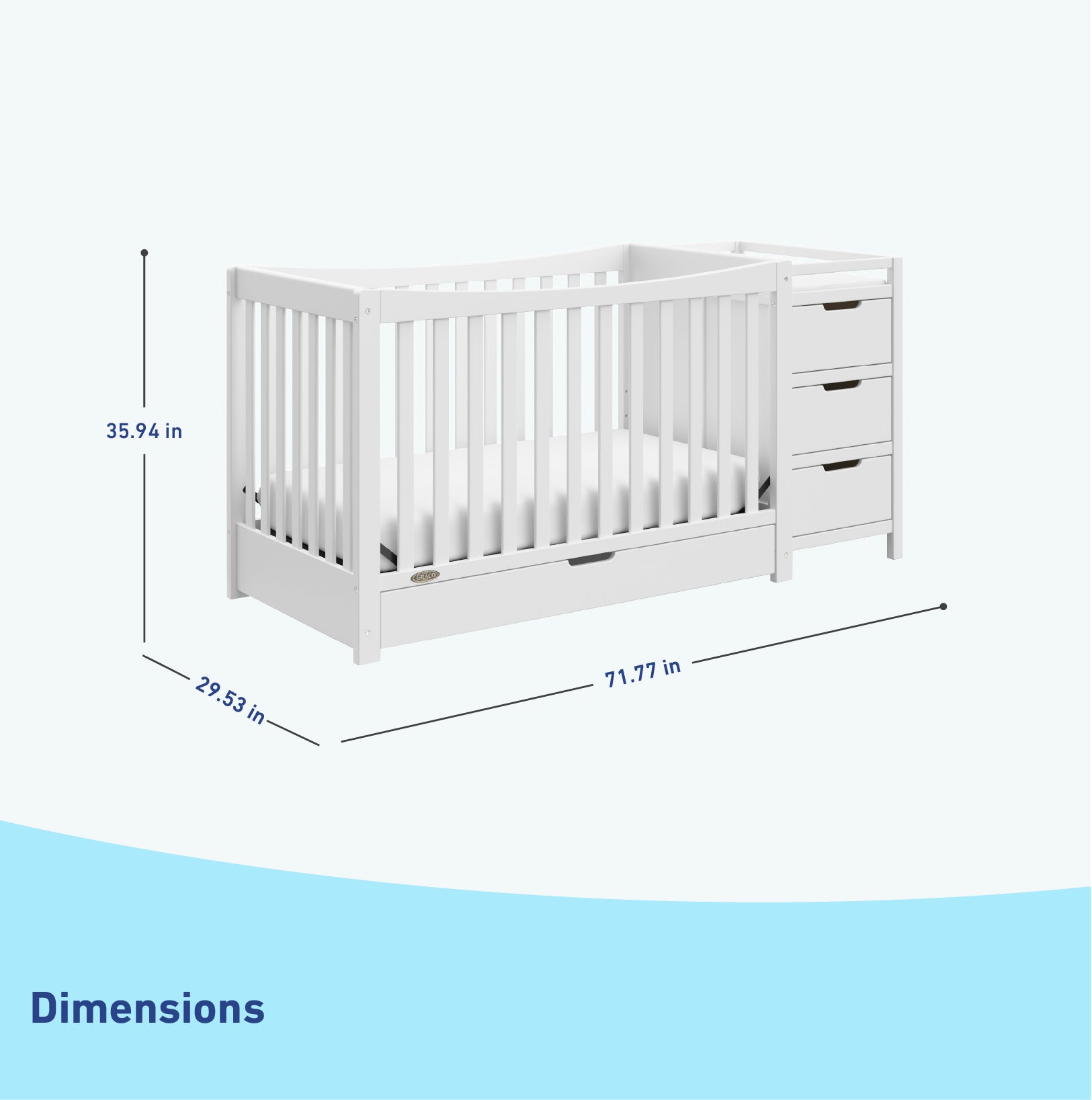 Graco Remi 4 in 1 Convertible Crib and Changer with Drawer