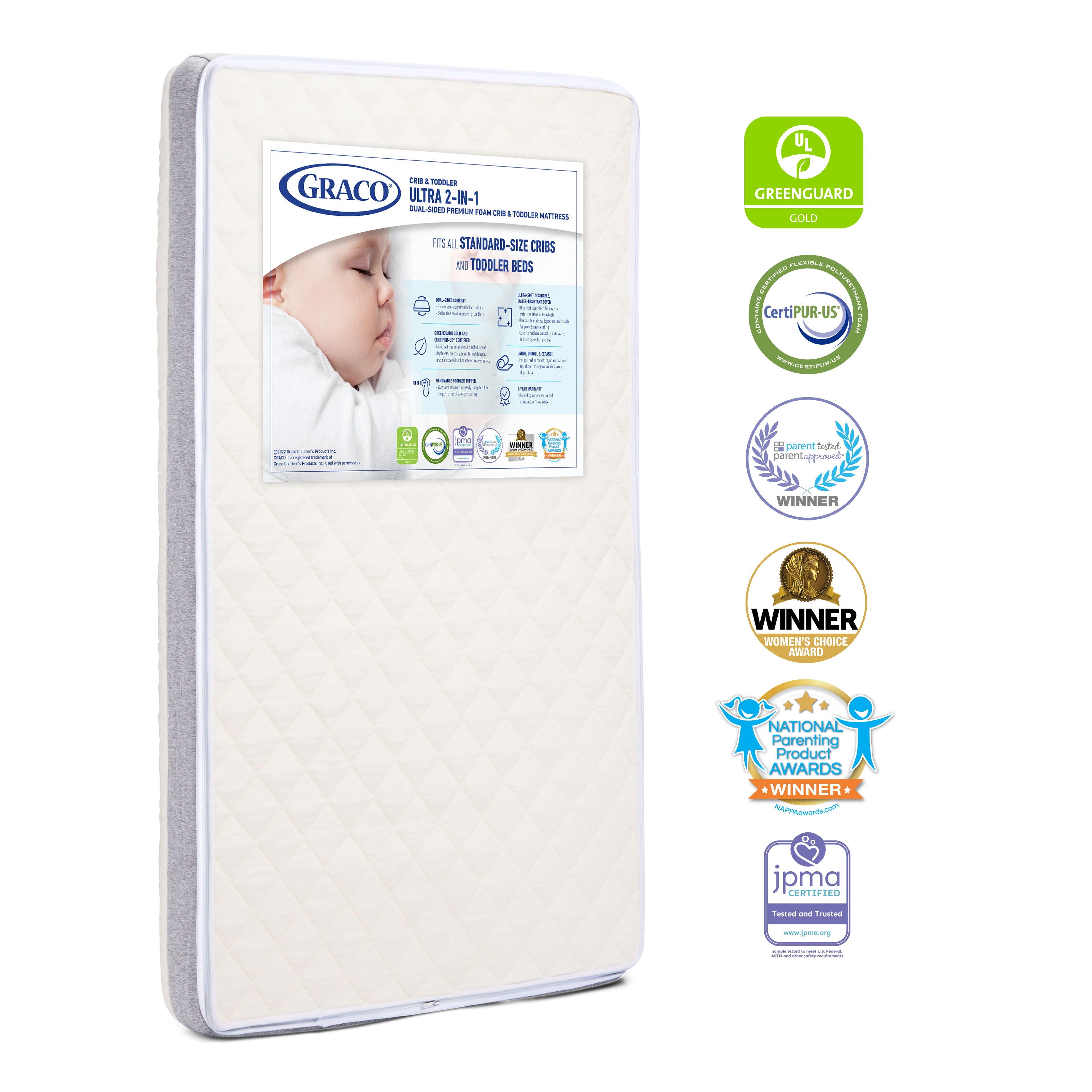 Graco® Ultra 2-in-1 Premium Dual-Sided Crib and Toddler Mattress