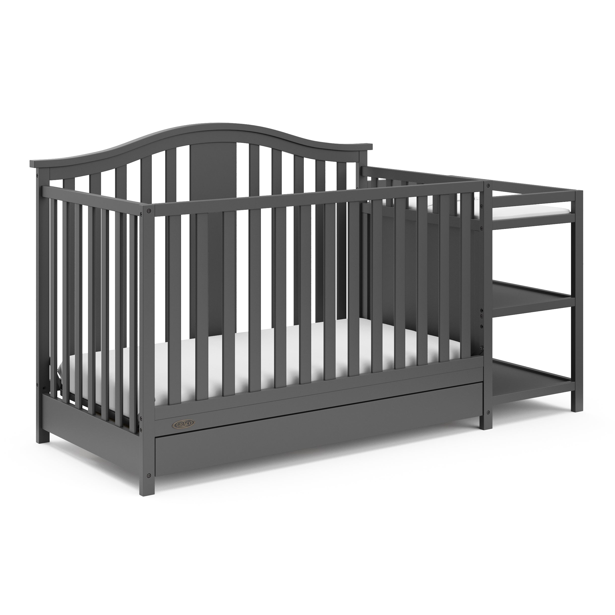 Crib with best sale changer attached