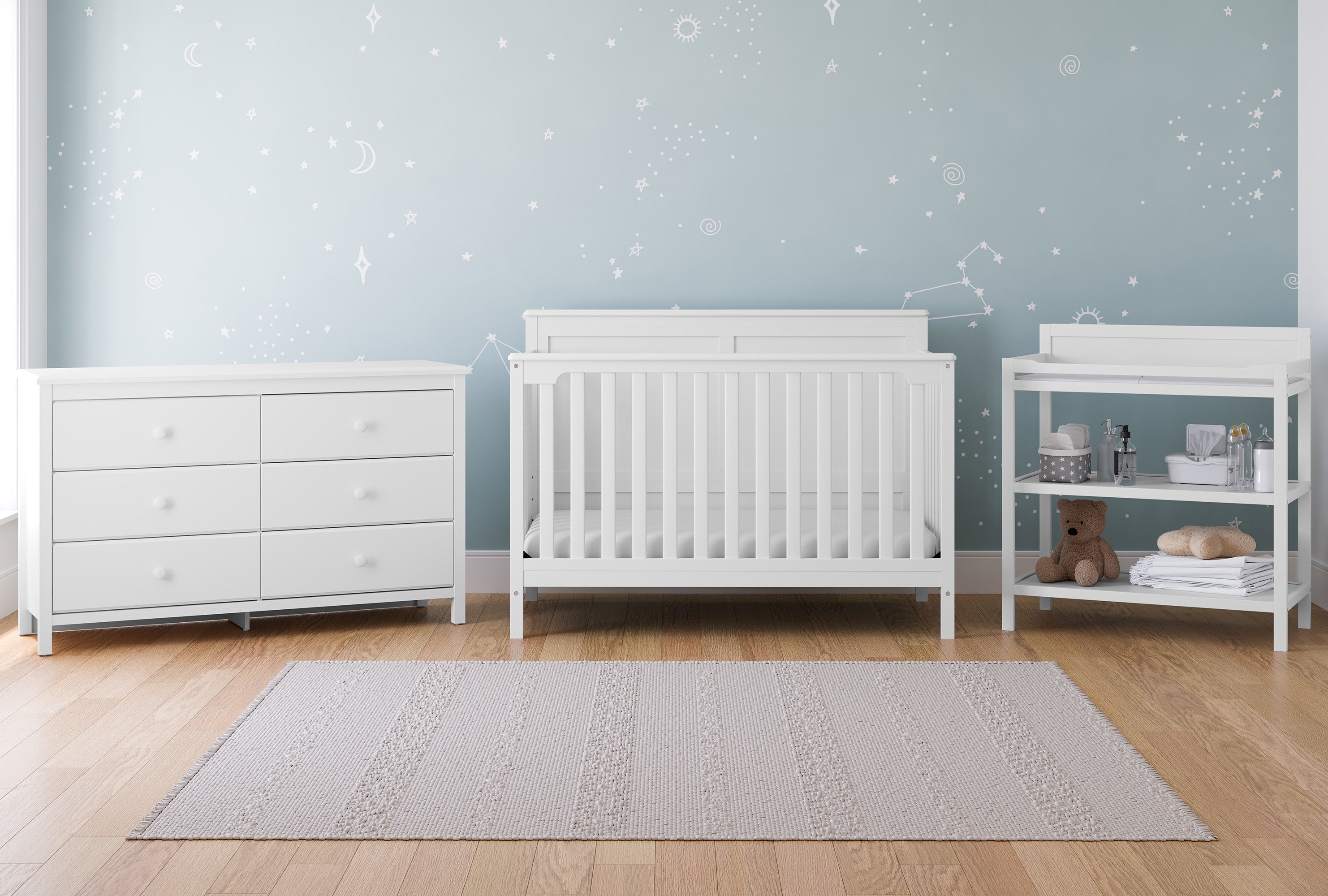 Baby crib with clearance dresser and changing table